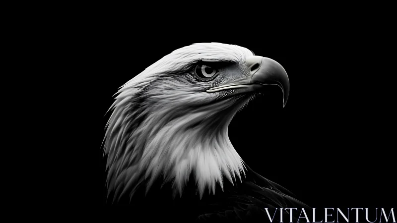 Majestic Bald Eagle Portrait in Dramatic Black and White Style.