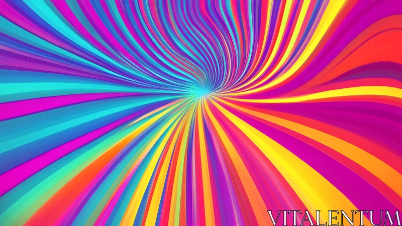 Radiant color tunnel draws you into a playful swirling journey