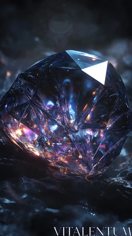 Luminous crystal gem glowing softly in a dreamy twilight.