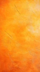 Orange textured plaster wall surface shows fine linear cracks