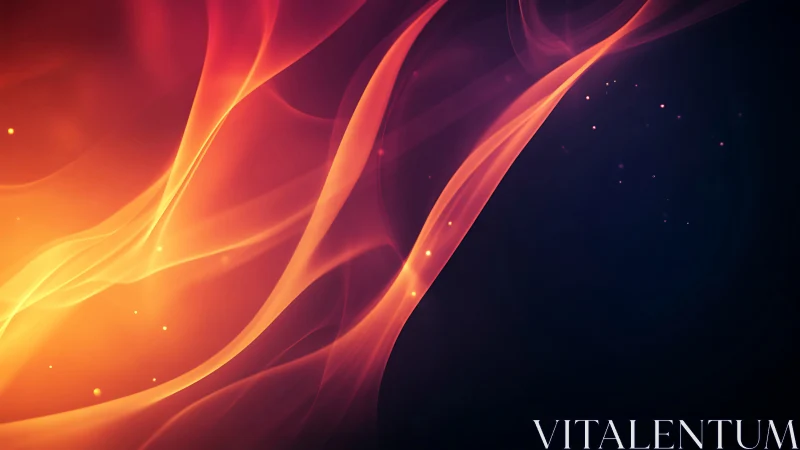 Flowing Light Waves Against Dark Background.