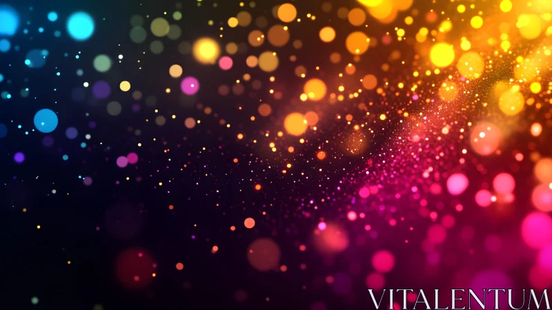 Vibrant abstract bokeh lights in colorful gradient digital art.