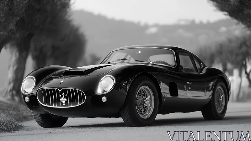 Midnight Maserati glides like liquid chrome through silence