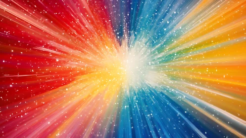 Colorful cosmic burst radiates joyful light across space