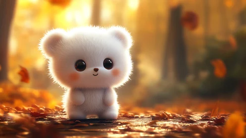 Volumetric backlit fluffy toy bear rendered in shallow depth