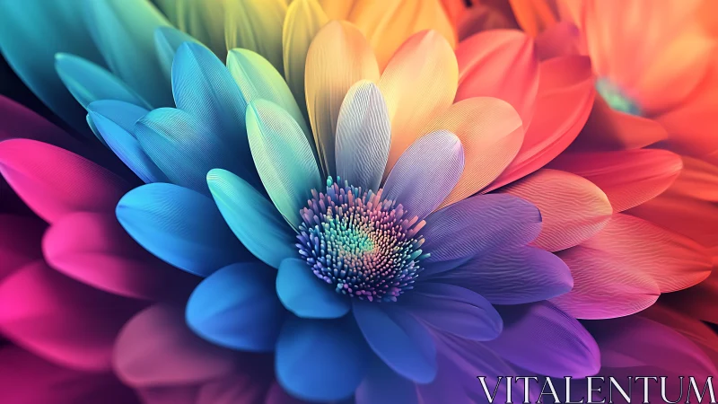 Prismatic petals bloom in a luminous rainbow dreamscape.