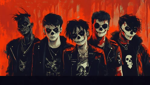 Skeleton punk band burns through the crimson night air