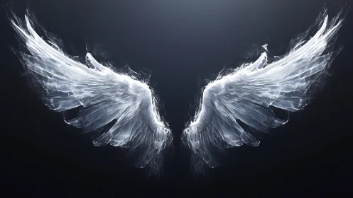 Ghostlight wings unravel night as luminous stormfeathers