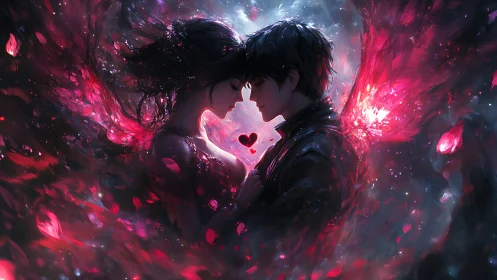 Neon Convergence: Lovers in Luminescent Energy Flux.