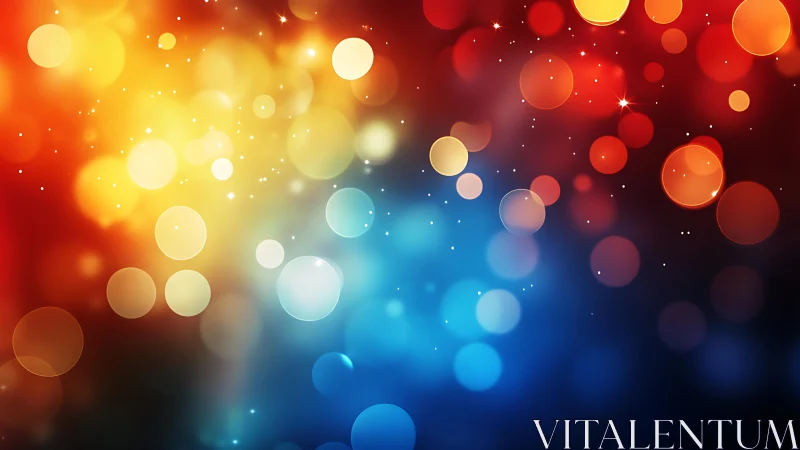 Vibrant Bokeh Lights in Abstract Red, Yellow, and Blue Style.