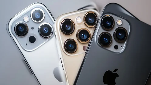 Trio of sleek smartphones flaunt bold triple camera crowns.