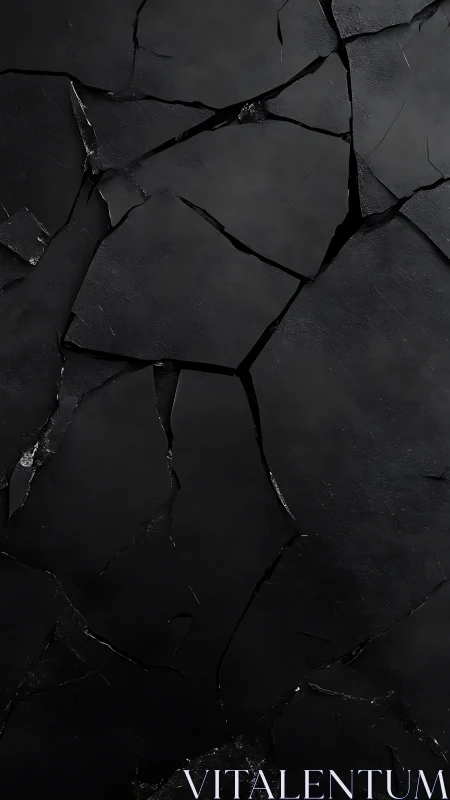Fractured black stone surface with minimal geometric texture.