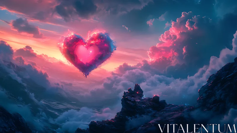 Luminescent cardiac form suspended within stratocumulus cloud matrix.