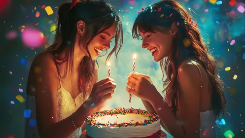 Dual Wishes Ignite Against Kaleidoscopic Dream