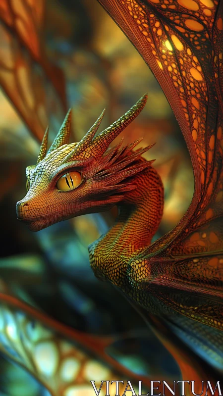 Fireglow hatchling coils through stained glass airways.