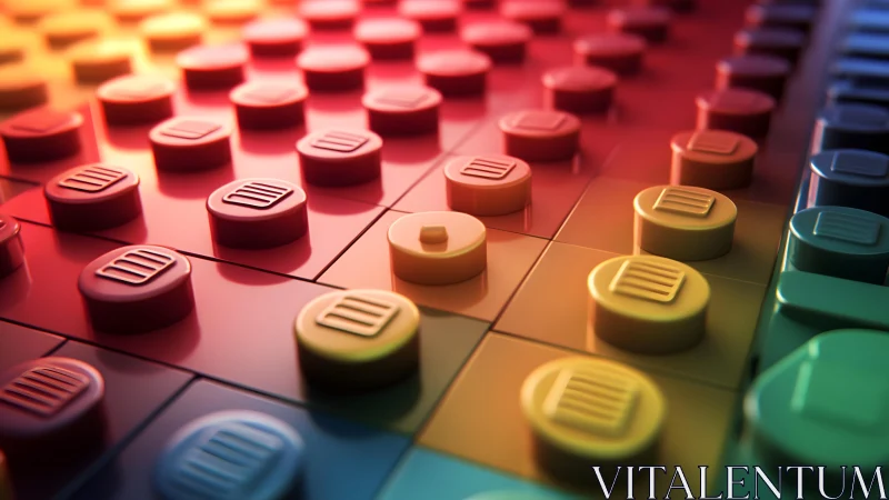 Colorful plastic studs form a close-up geometric grid pattern