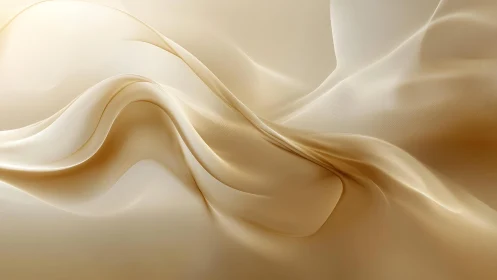 Elegant beige silk waves abstract background in smooth flowing style.