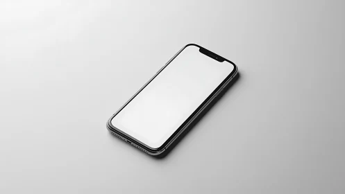 Smartphone's Serene Stage: Device Suspended in Minimalist Theater