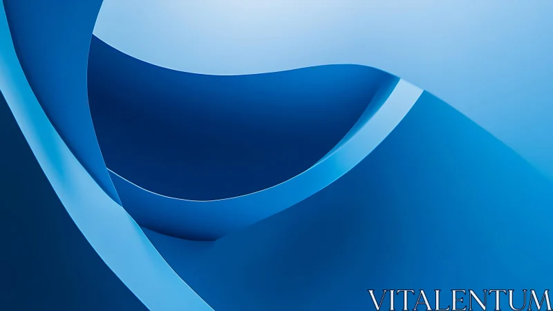 Abstract blue curves digital artwork with smooth gradient tones.