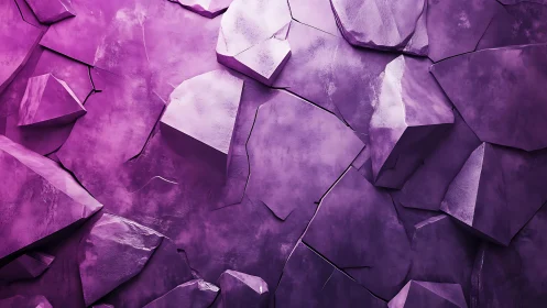 Abstract cracked purple stone wall texture, modern digital art.