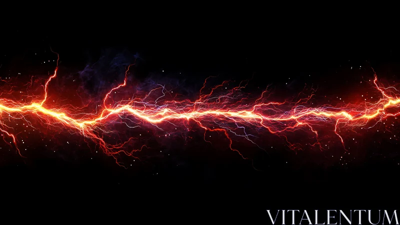 Branching Electric Plasma Channel with Warm Red Orange Luminescence