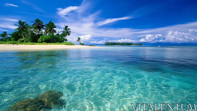 Turquoise Paradise: Where Palms Kiss Crystal Waters.