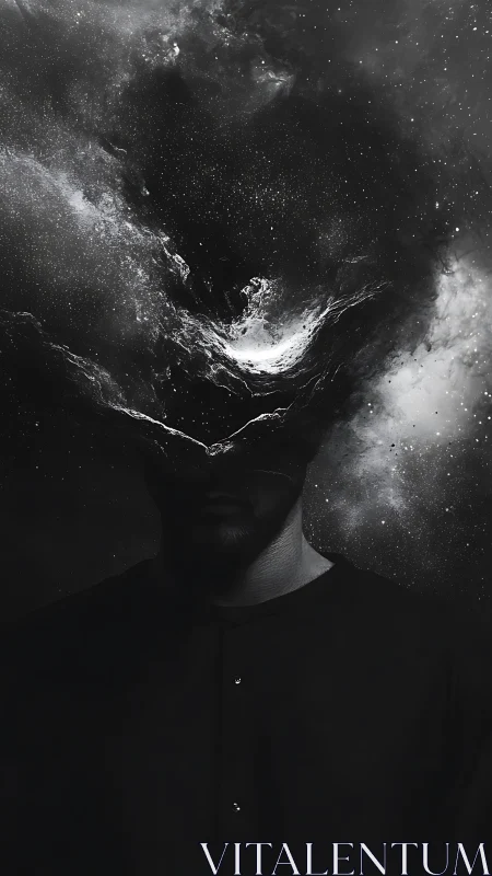 Cosmic headwaters erupt from a shadowborn silhouette.