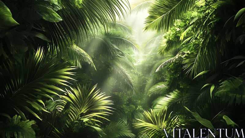 Luminous Jungle Cathedral: Light Pierces the Emerald Canopy.