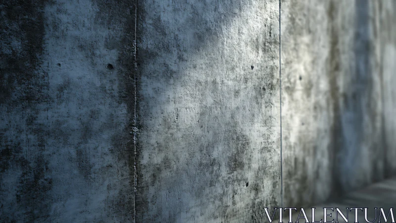 Weathered Concrete Corridor with Patinated Surface Planes