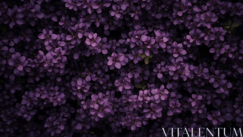 Violet Blooms Choreograph Darkness Into Dense Floral Symphony
