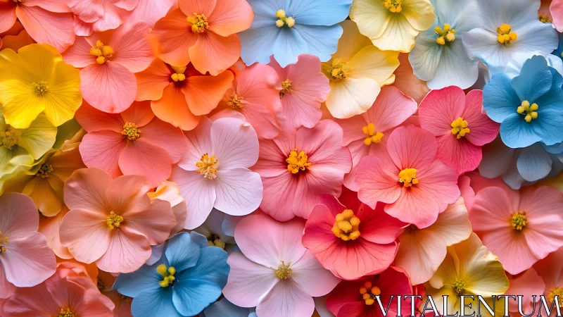Vibrant Cosmos Blooms Layered in Rainbow Color Spectacle.