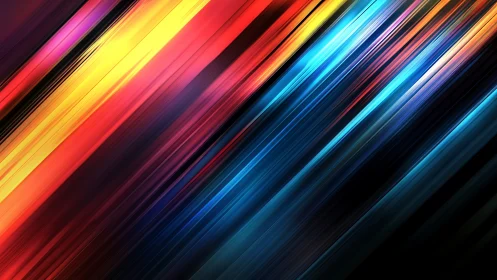 Racing bands of glowing color streak across a vibrant sky