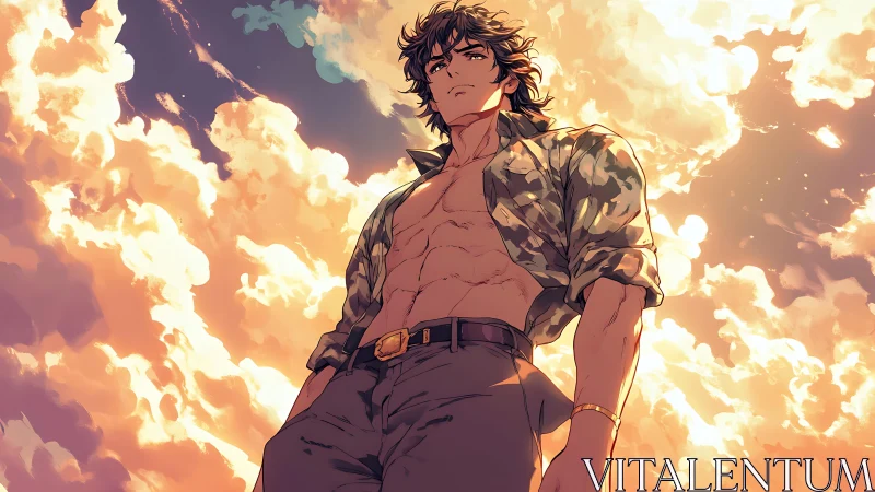 Sunburned clouds salute the calm-hearted sky rebel