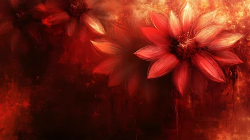 Crimson Blooms in Ember Light.