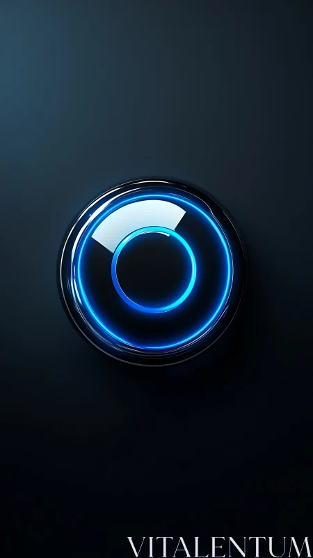 Radiant blue tech ring glows calmly in a dark space