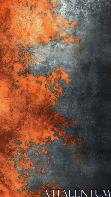 Rusted Metal Surface with Orange and Gray Corrosion