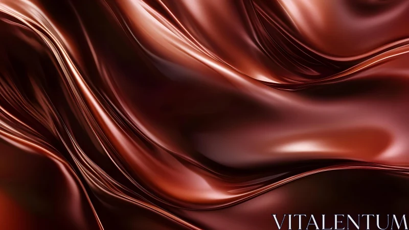 Shiny Chocolate Silk Abstract Background with Fluid Motion Style.