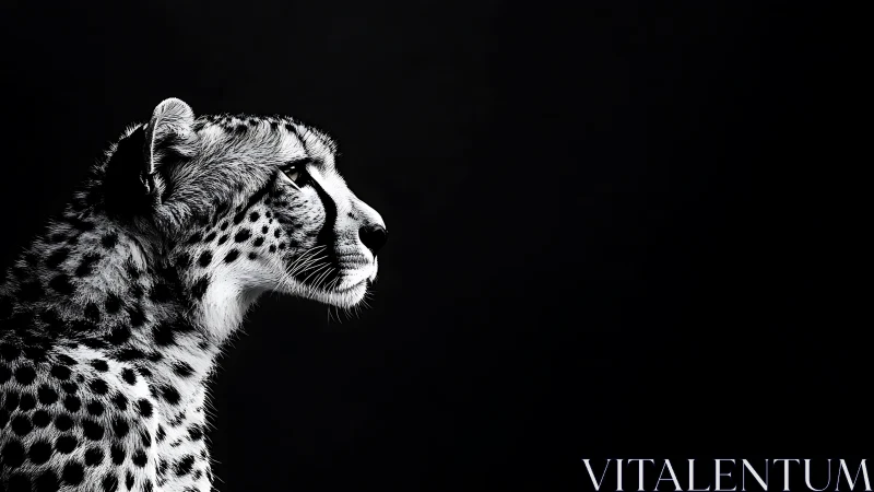 Cheetah stares into velvet dark, every whisker holding lightning
