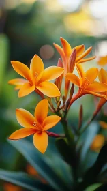 Orange Star Jasmine Flowers in Cluster Formation