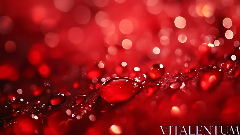 Crimson Bokeh with Water Droplet Depth of Field Effect