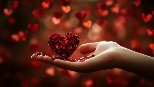 Crystalline Love Sparkles Within the Held Heart