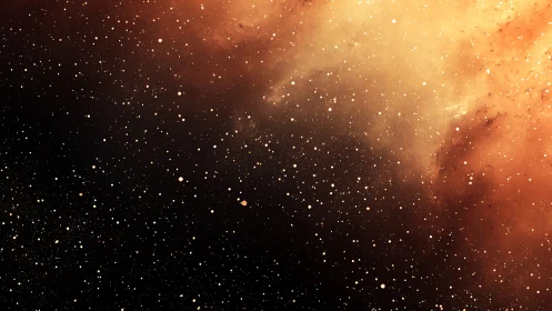 Golden starfield drifts gently into a quiet cosmic night