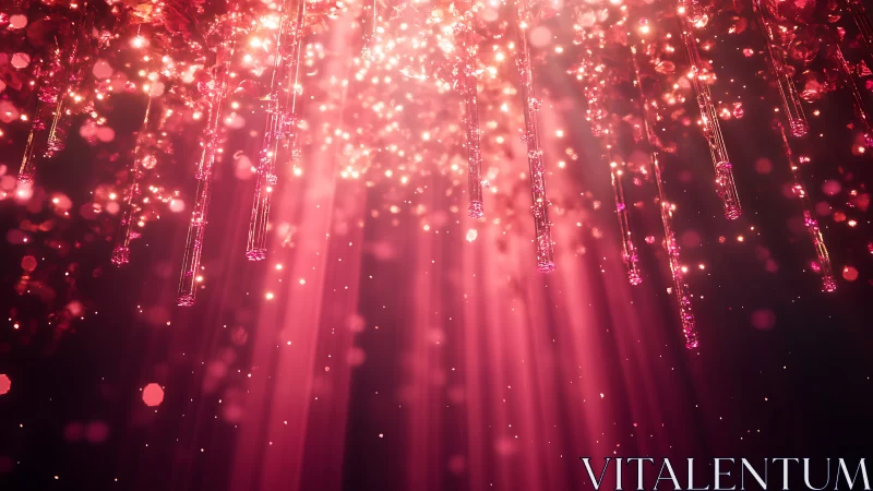 Vertical light shafts illuminate suspended crystal rods