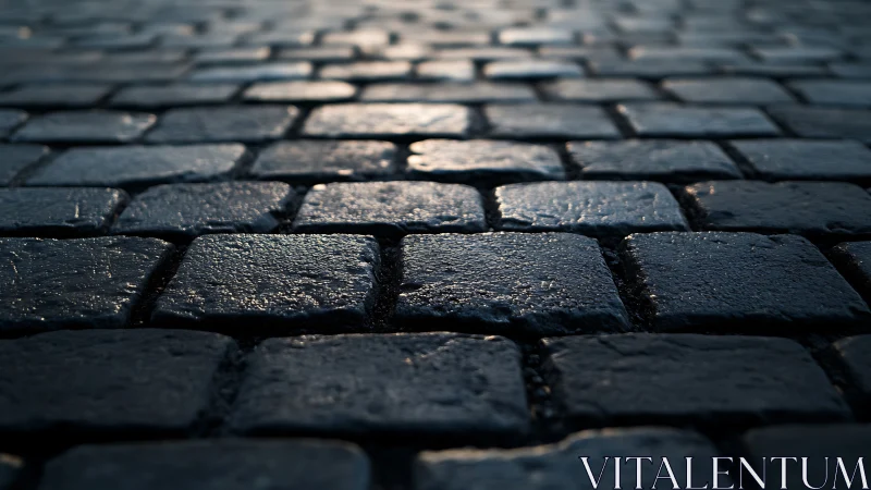 Macro optical study of wet cobblestone pavement geometry.