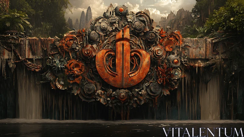 Rust and rivulets meet in a lush forgotten machine temple.