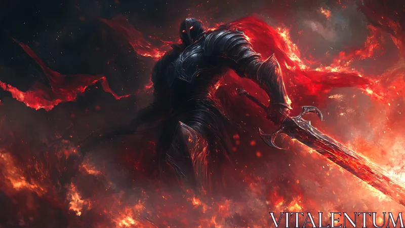 Embers crown the void knight as his molten blade awakens