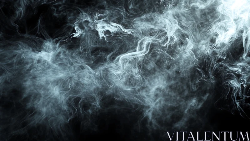 Dense white smoke plumes curl dynamically against deep black