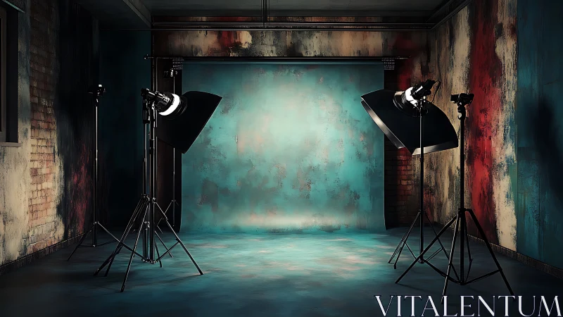 Moody studio corner where lights wait for the story to start.