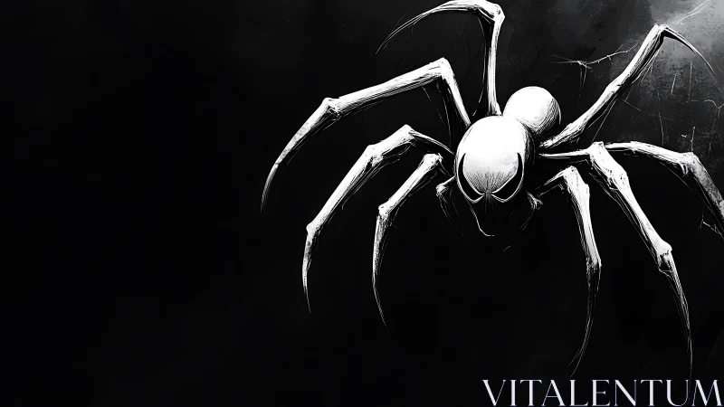 Silhouetted predator creeps from the void in stark white ink