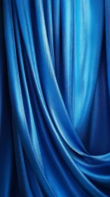 Gently draped blue fabric flows in soft shimmering folds